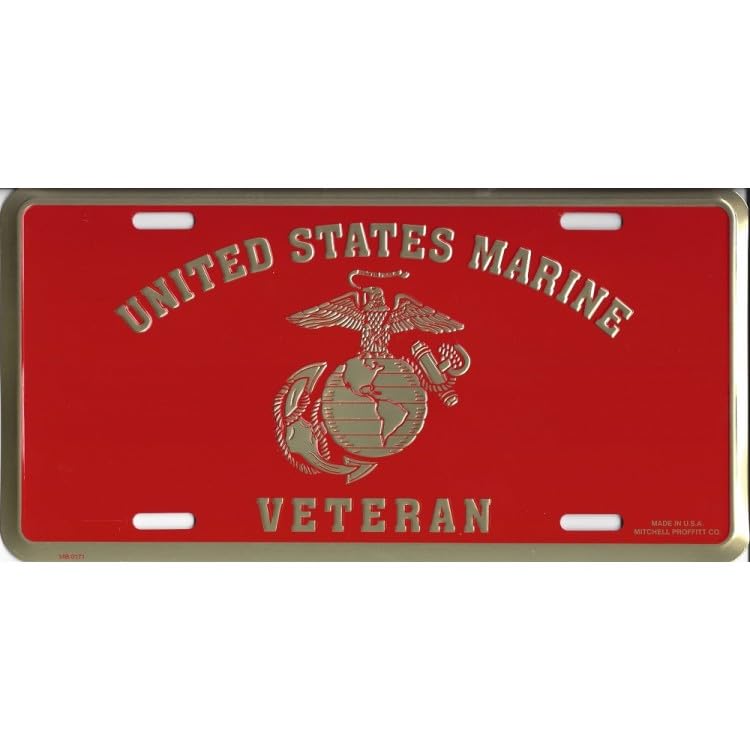 US Marine Corps Veteran License Plate